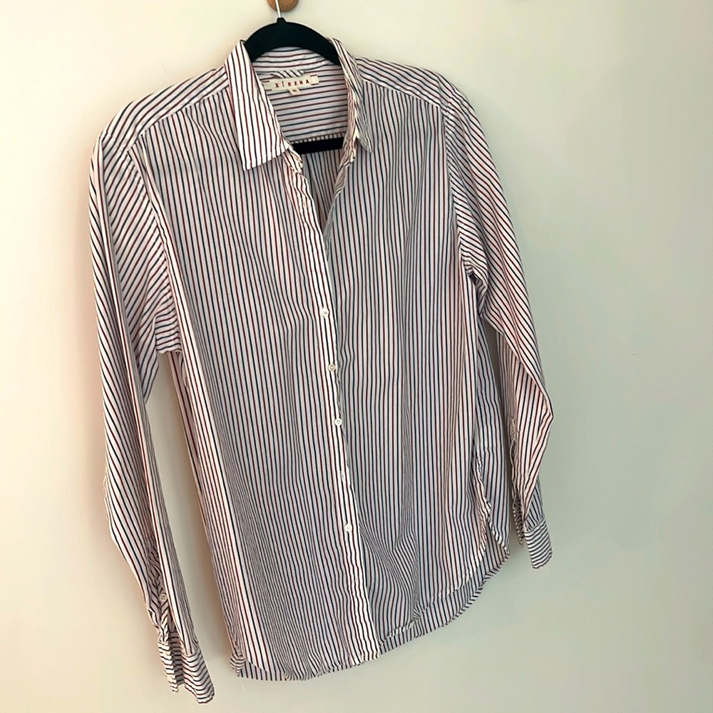 Xirena Beau shirt red white blue stripe